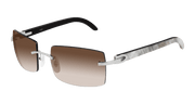 Cartier CT0019RS Sunglasses - Silver / Brown (001)