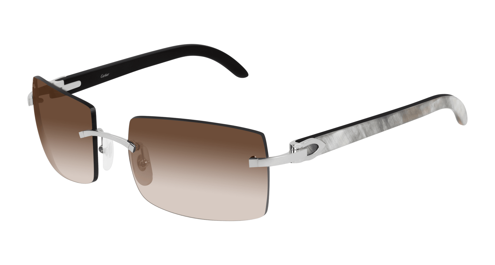 Cartier CT0019RS Sunglasses - Silver / Brown (001)