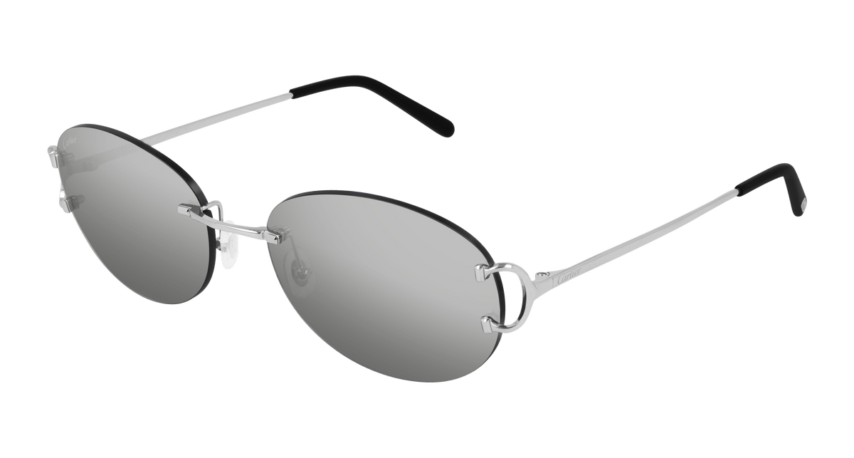Cartier CT0029RS Sunglasses - Silver / Grey (001)