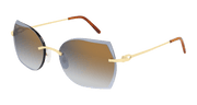 Cartier CT0004RS Sunglasses - Gold / Bronze (001)