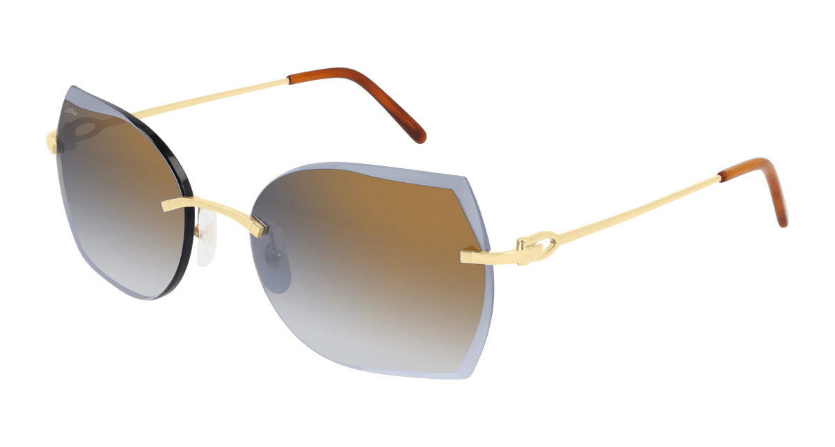 Cartier CT0004RS Sunglasses - Gold / Bronze (001)