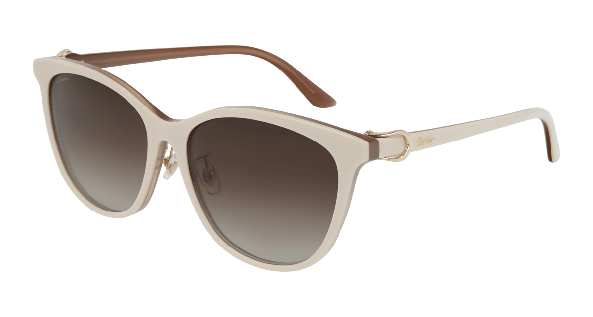 Cartier CT0186SA Sunglasses - Ivory / Brown (004)