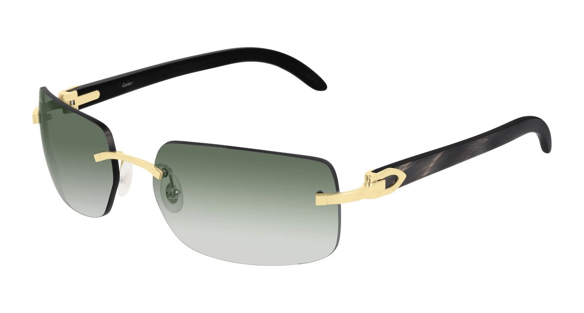 Cartier CT0022RS Sunglasses - Gold / Green (001)