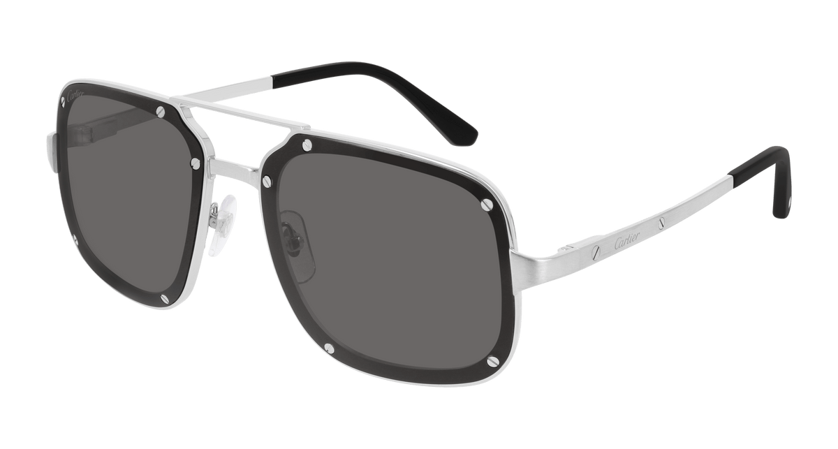 Cartier CT0194S Sunglasses - Silver / Grey (001)
