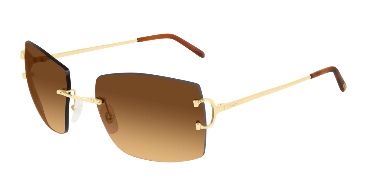 Cartier CT0009RS Sunglasses - Gold / Brown (001)