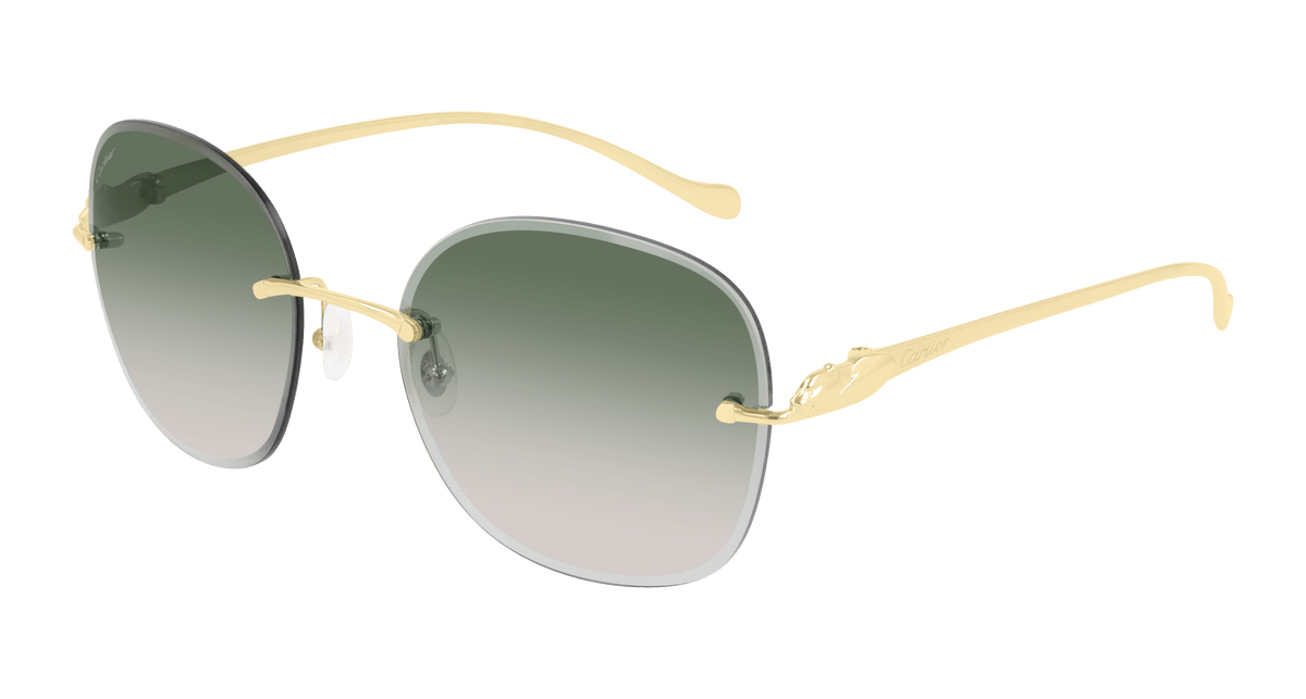 Cartier CT0028RS Sunglasses - Gold / Green (001)