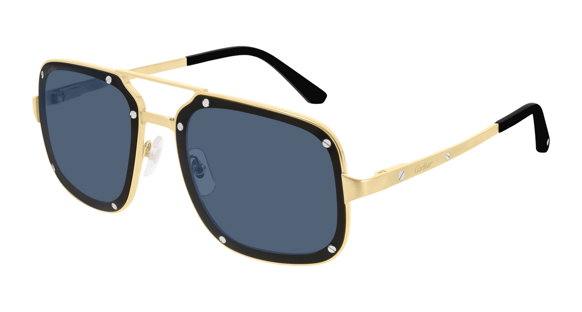 Cartier CT0194S Sunglasses - Gold / Light Blue (003)