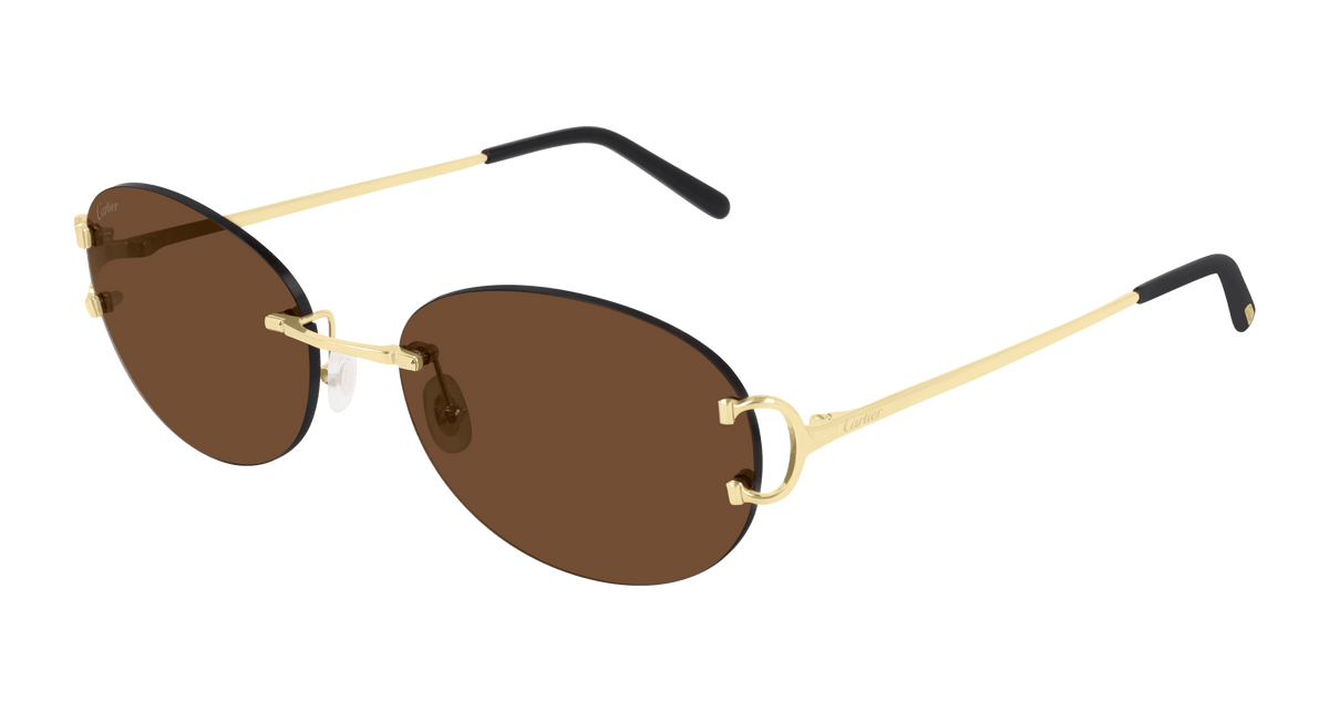 Cartier CT0029RS Sunglasses - Gold / Brown (002)