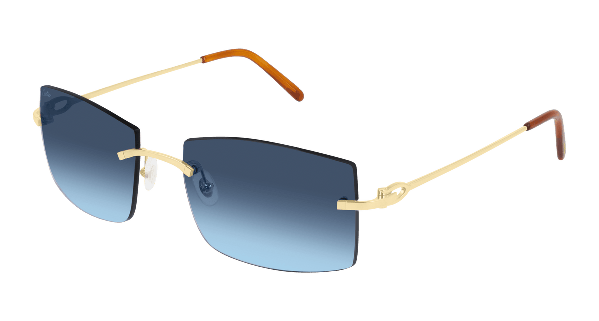 Cartier CT0005RS Sunglasses - Gold / Blue (001)