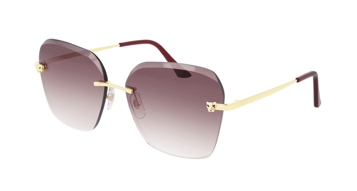 Cartier CT0147S Sunglasses - Gold / Red (004)
