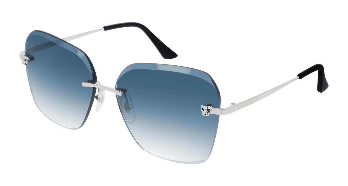 Cartier CT0147S Sunglasses - Silver / Blue (003)
