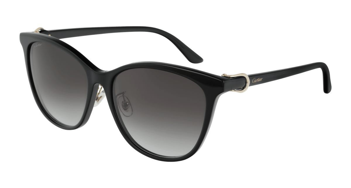 Cartier CT0186SA Sunglasses - Black / Grey (001)