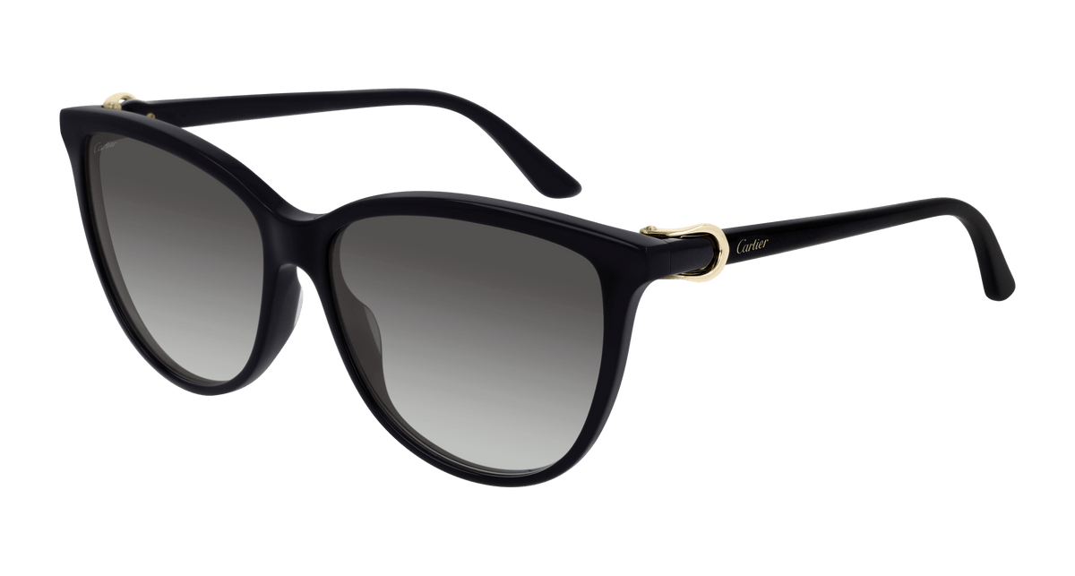 Cartier CT0186S Sunglasses - Black / Grey (001)