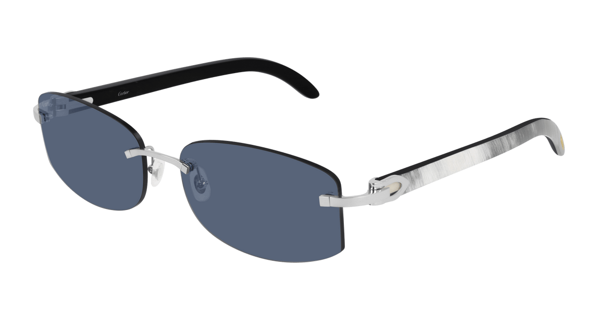Cartier CT0031RS Sunglasses - Silver / Light Blue (002)