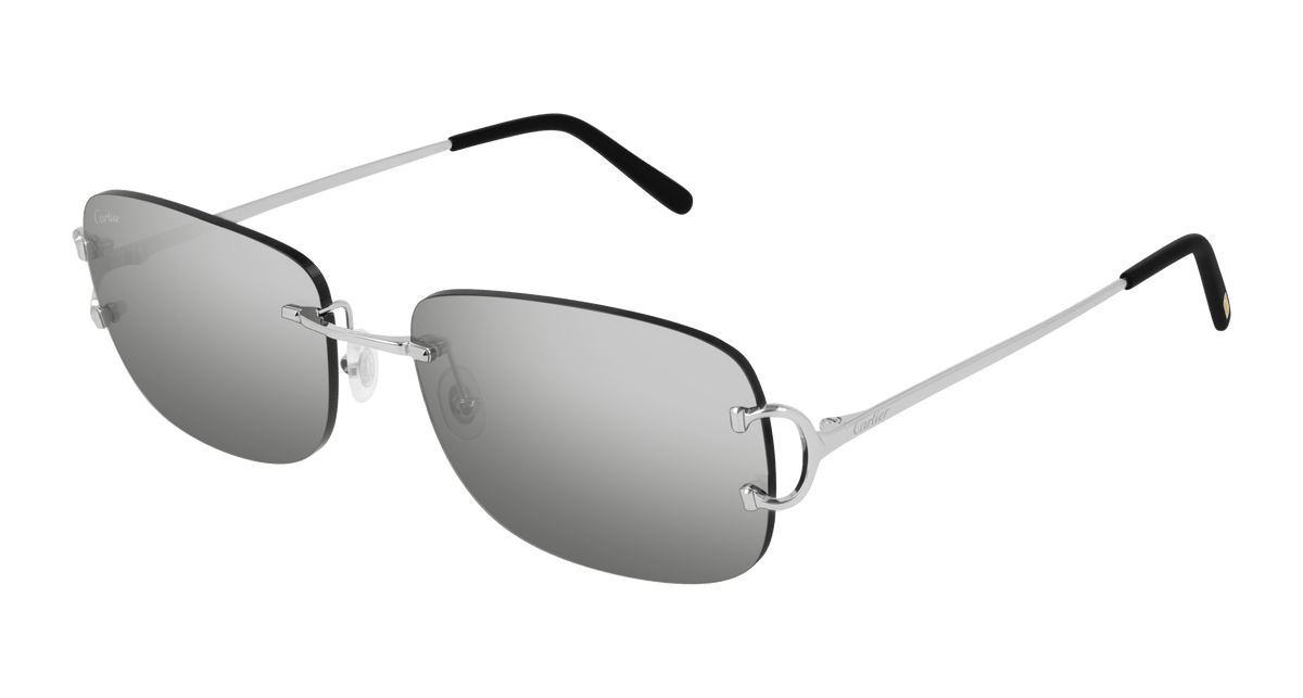 Cartier CT0011RS Sunglasses - Silver / Grey (001)