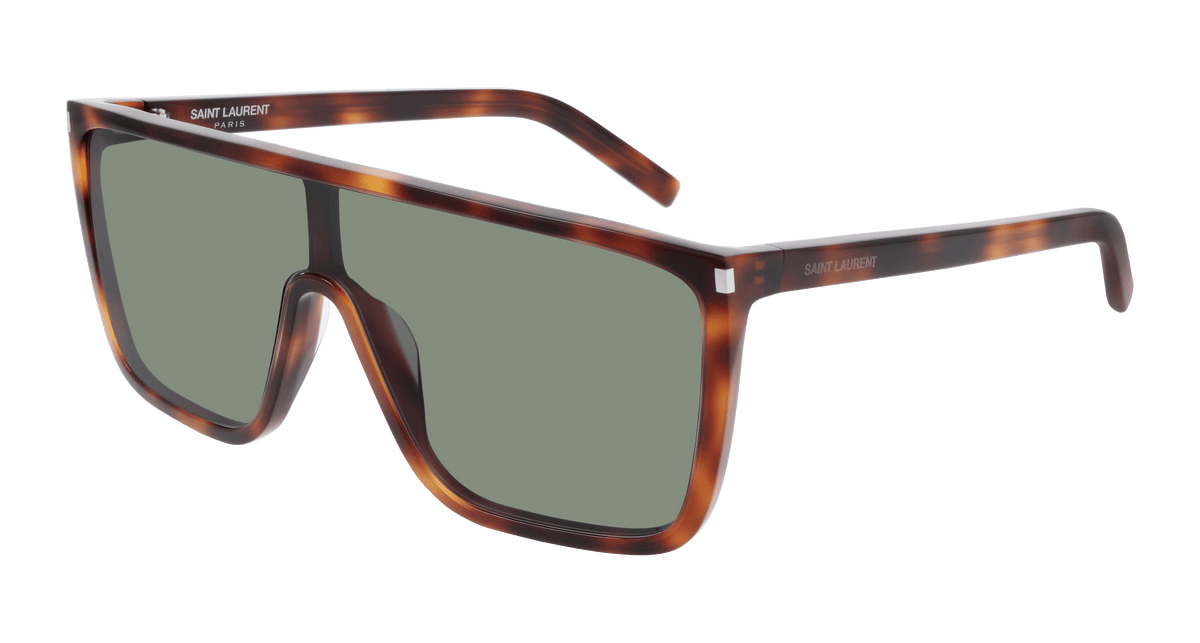 Saint Laurent SL 364 MASK ACE Sunglasses - Havana / Green (002)