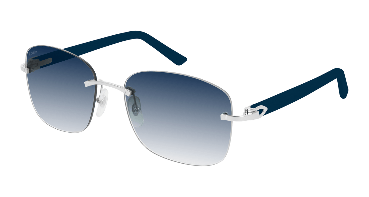 Cartier CT0227S Sunglasses - Silver / Blue (003)