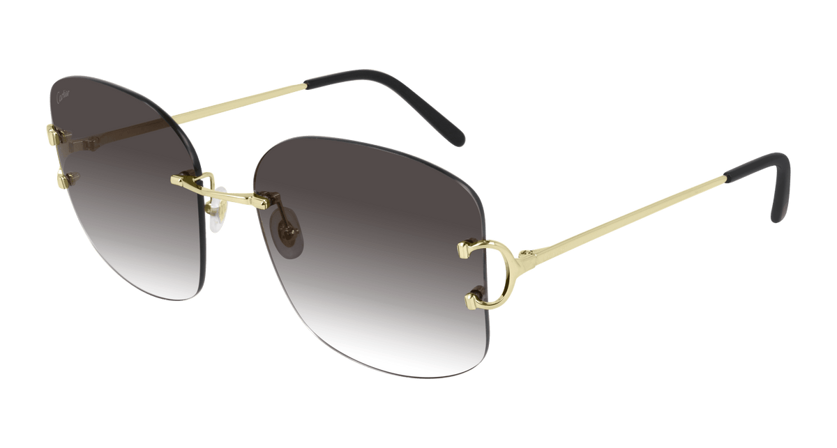 Cartier CT0037RS Sunglasses - Gold / Grey (001)