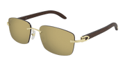 Cartier CT0013RS Sunglasses - Gold / Bronze (001)