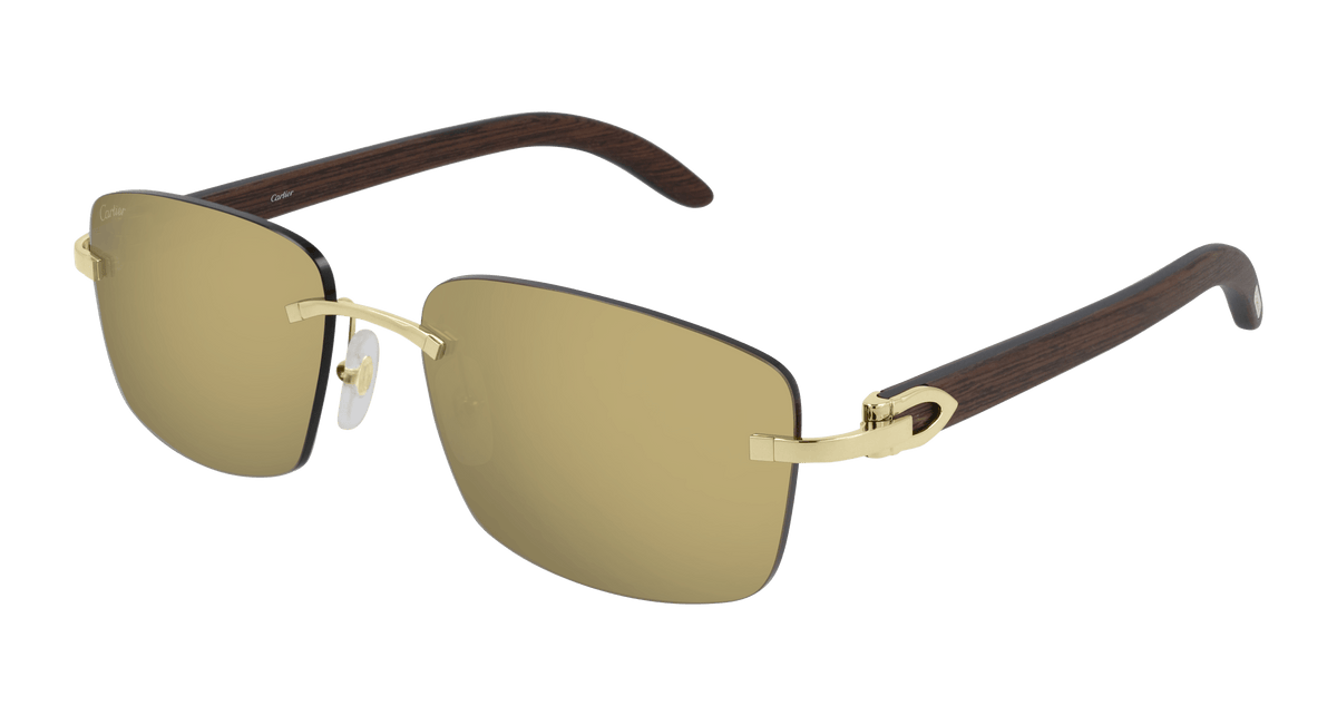 Cartier CT0013RS Sunglasses - Gold / Bronze (001)