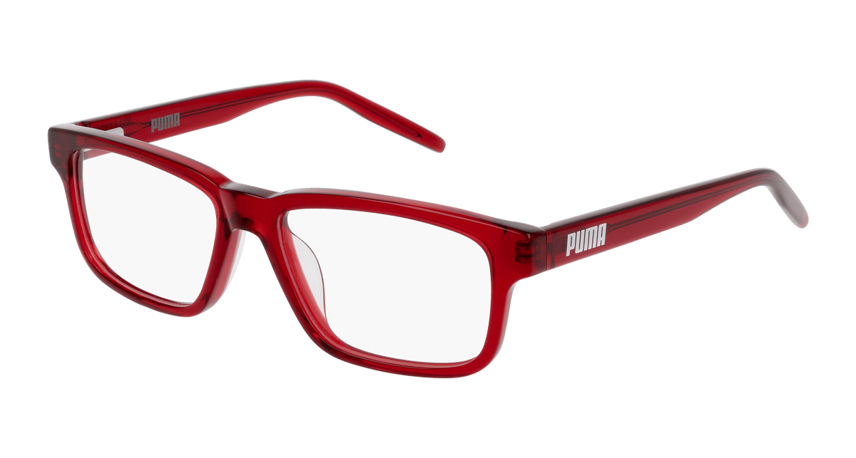 Puma PJ0046O Eyeglasses - Burgundy / Transparent (002)