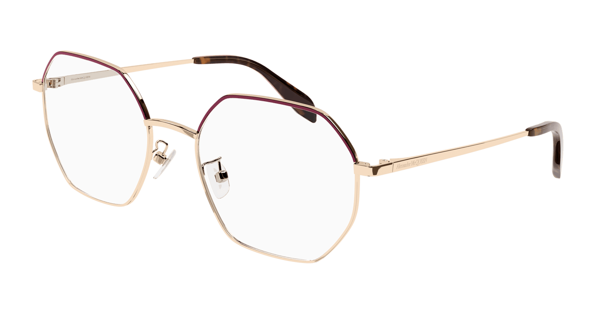 Alexander McQueen AM0338O Eyeglasses - Gold / Transparent (003)