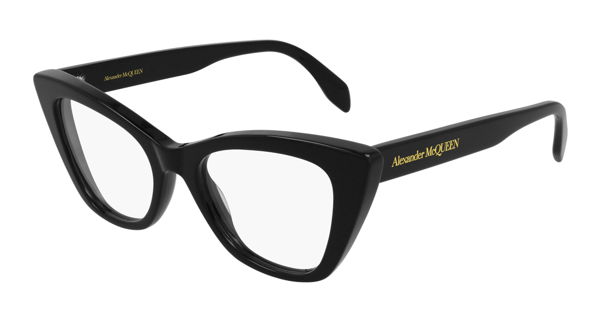 Alexander McQueen AM0305O Eyeglasses - Black / Transparent (001)
