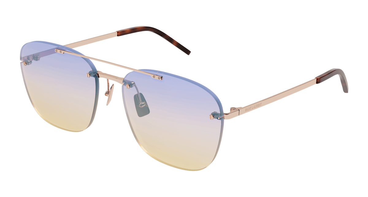 Saint Laurent SL 309 RIMLESS Sunglasses - Gold / Violet (004)