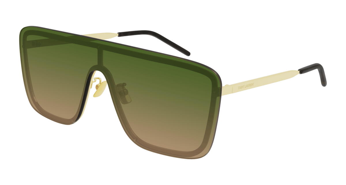 Saint Laurent SL 364 MASK Sunglasses - Gold / Green (007)