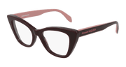 Alexander McQueen AM0305O Eyeglasses - Burgundy / Transparent (004)