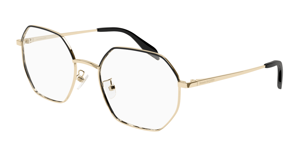 Alexander McQueen AM0338O Eyeglasses - Gold / Transparent (001)
