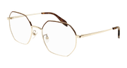 Alexander McQueen AM0338O Eyeglasses - Gold / Transparent (005)