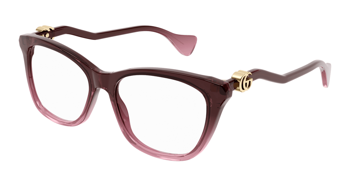 Gucci GG1012O Eyeglasses - Burgundy / Transparent (003)