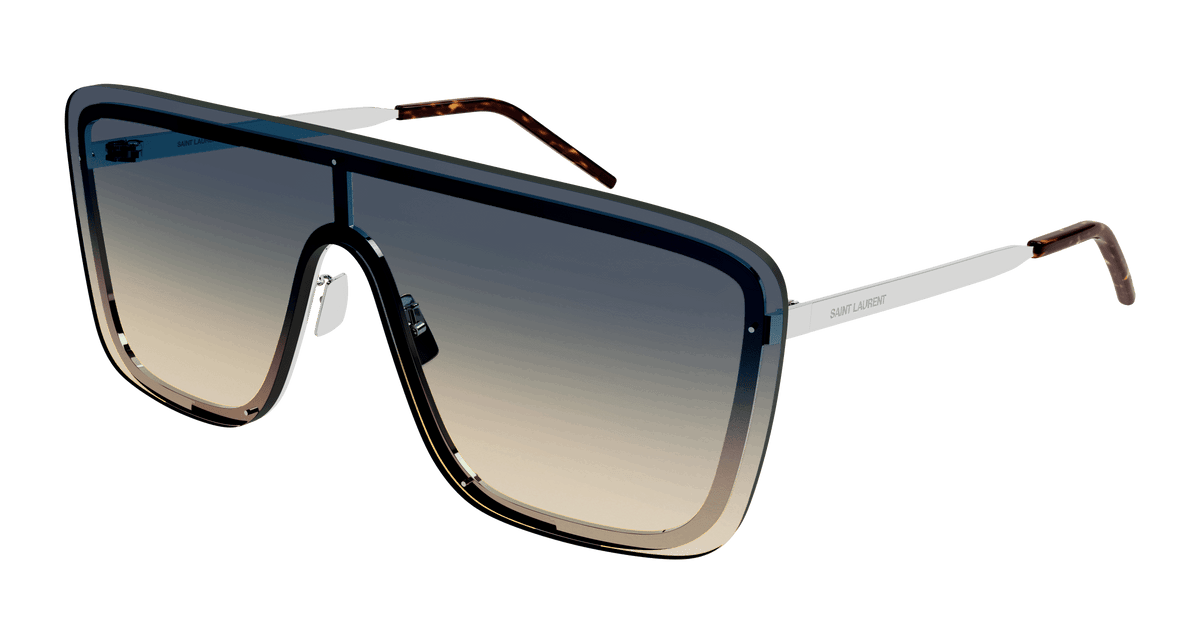 Saint Laurent SL 364 MASK Sunglasses - Silver / Green (009)