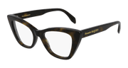 Alexander McQueen AM0305O Eyeglasses - Havana / Transparent (002)