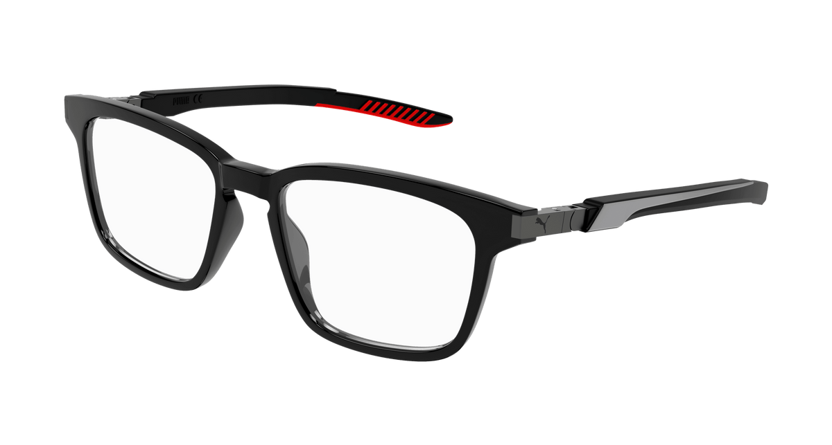 Puma PU0378O Eyeglasses - Black / Transparent (001)