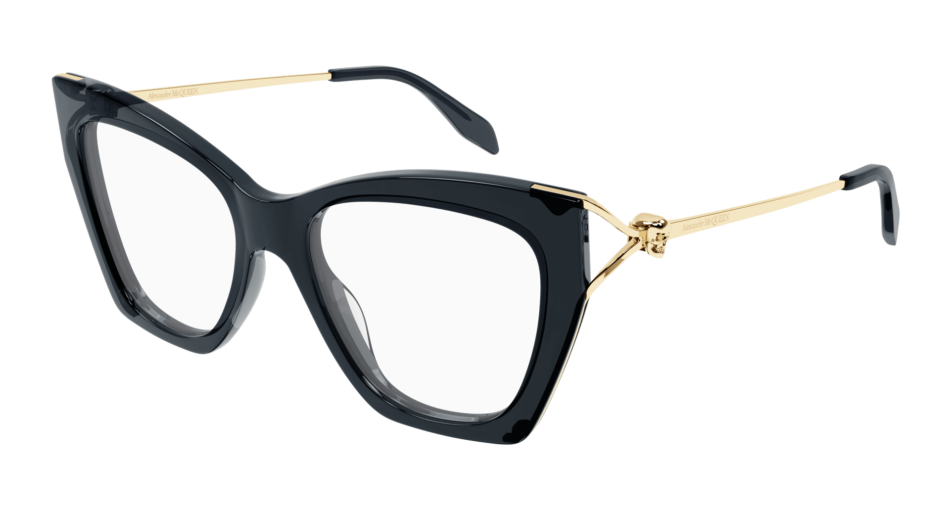 Alexander McQueen AM0376O Eyeglasses - Grey / Transparent (002)