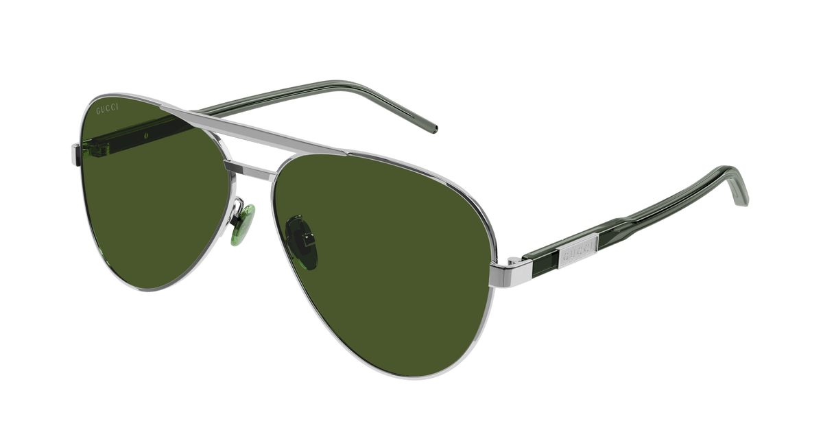 Gucci GG1163S Sunglasses - Silver / Green (002)