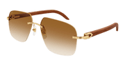 Cartier CT0041RS Sunglasses - Gold / Brown (001)