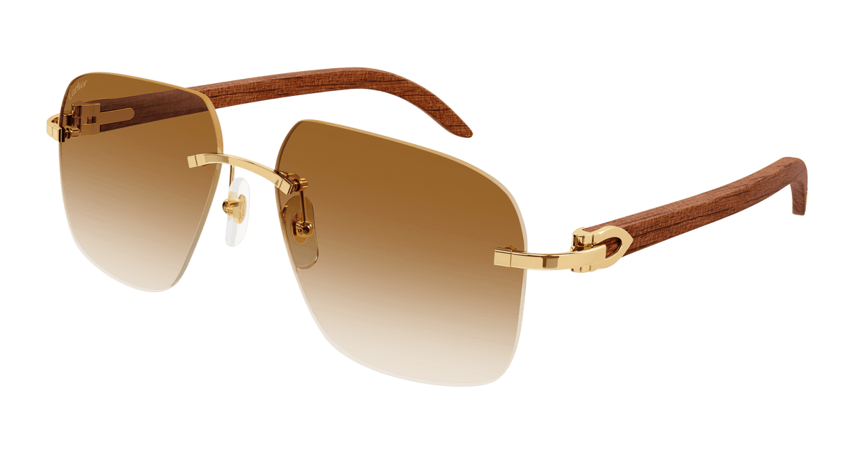 Cartier CT0041RS Sunglasses - Gold / Brown (001)