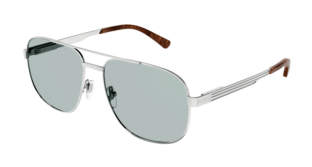 Gucci GG1223S Sunglasses - Silver / Green (004)