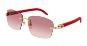 Cartier CT0039RS Sunglasses - Gold / Red (001)