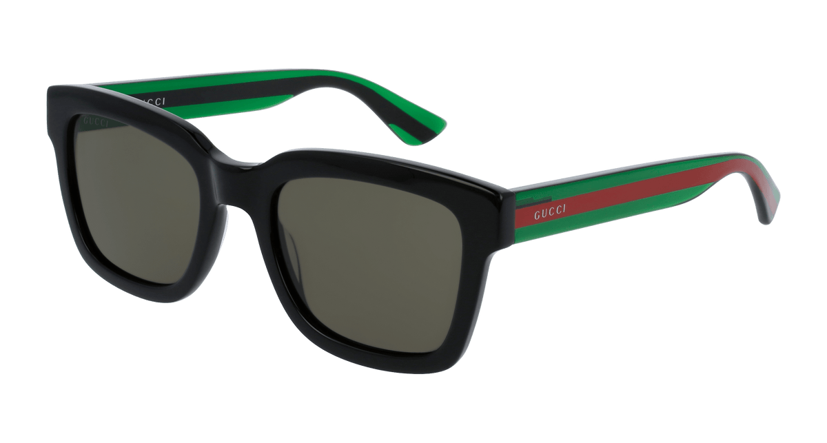 Gucci GG0001SN Sunglasses - Black / Green (002)