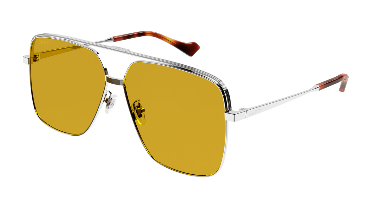 Gucci GG1099SA Sunglasses - Silver / Yellow (004)