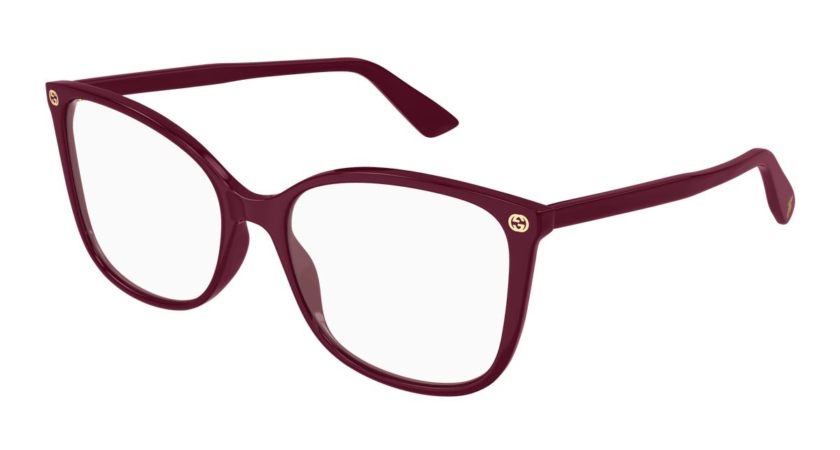 Gucci GG0026O Eyeglasses - Burgundy / Transparent (012)