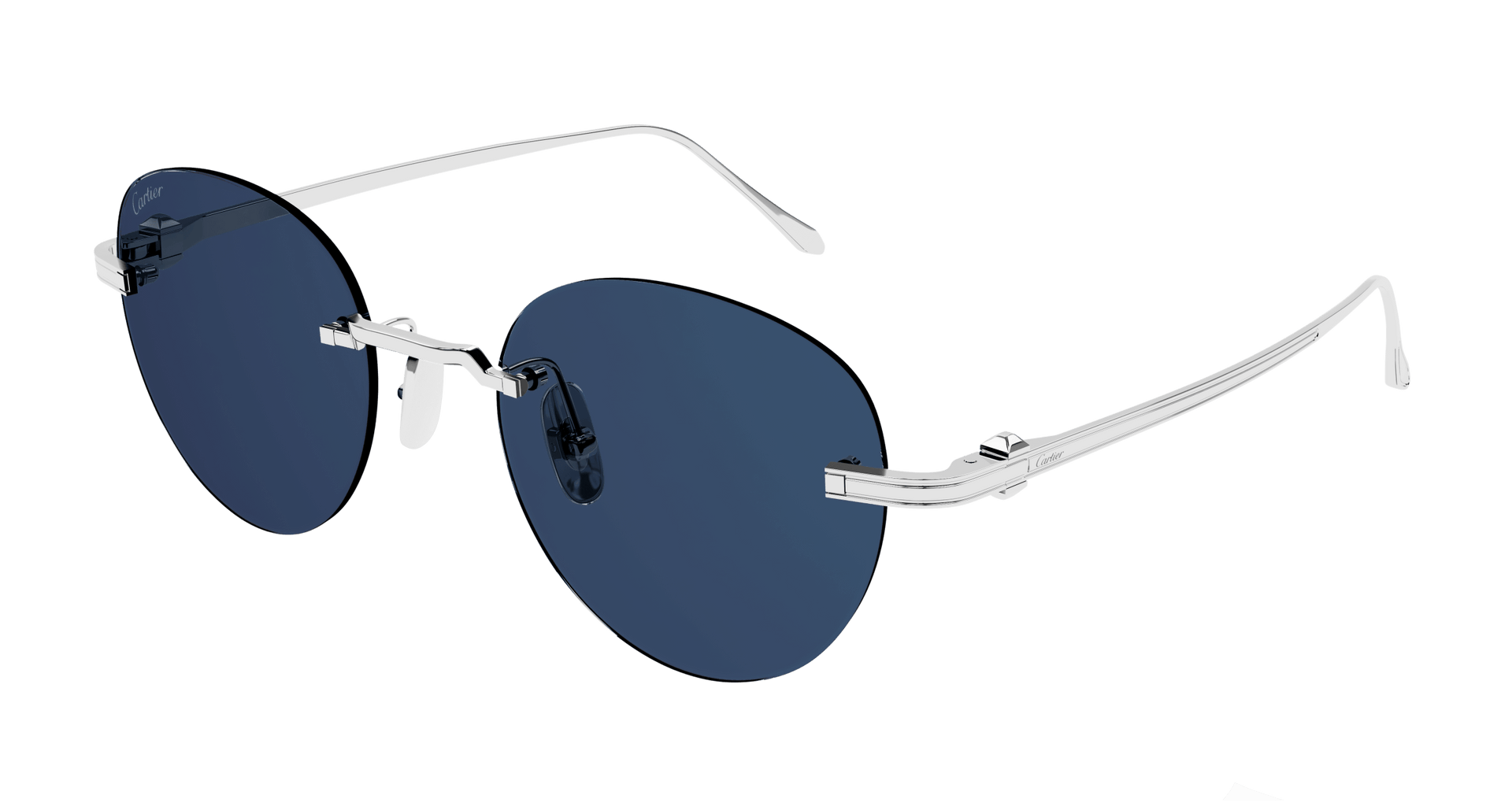 Cartier CT0331S Sunglasses - Silver / Blue (001)