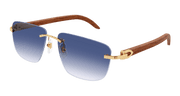 Cartier CT0040RS Sunglasses - Gold / Blue (001)