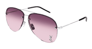 Saint Laurent CLASSIC 11 M Sunglasses - Silver / Red (008)