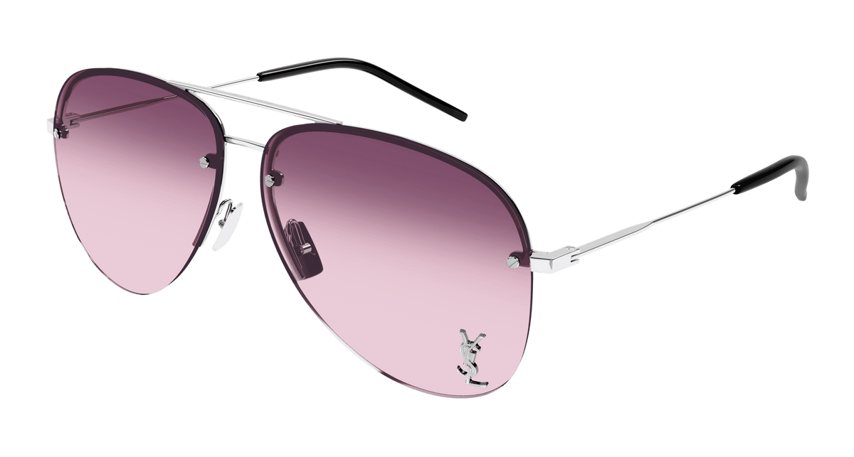 Saint Laurent CLASSIC 11 M Sunglasses - Silver / Red (008)