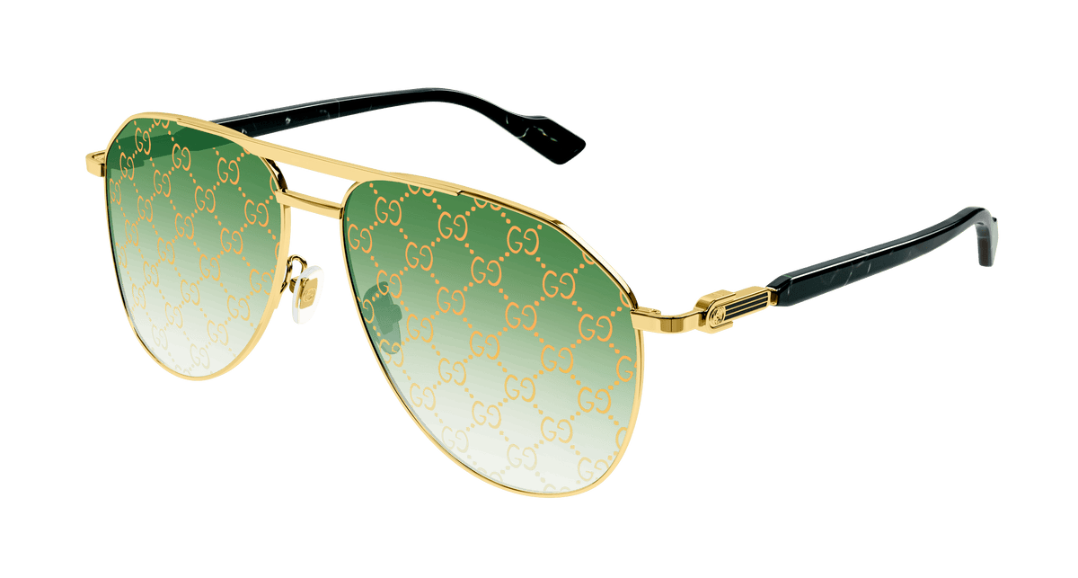 Gucci GG1220S Sunglasses - Gold / Green (004)